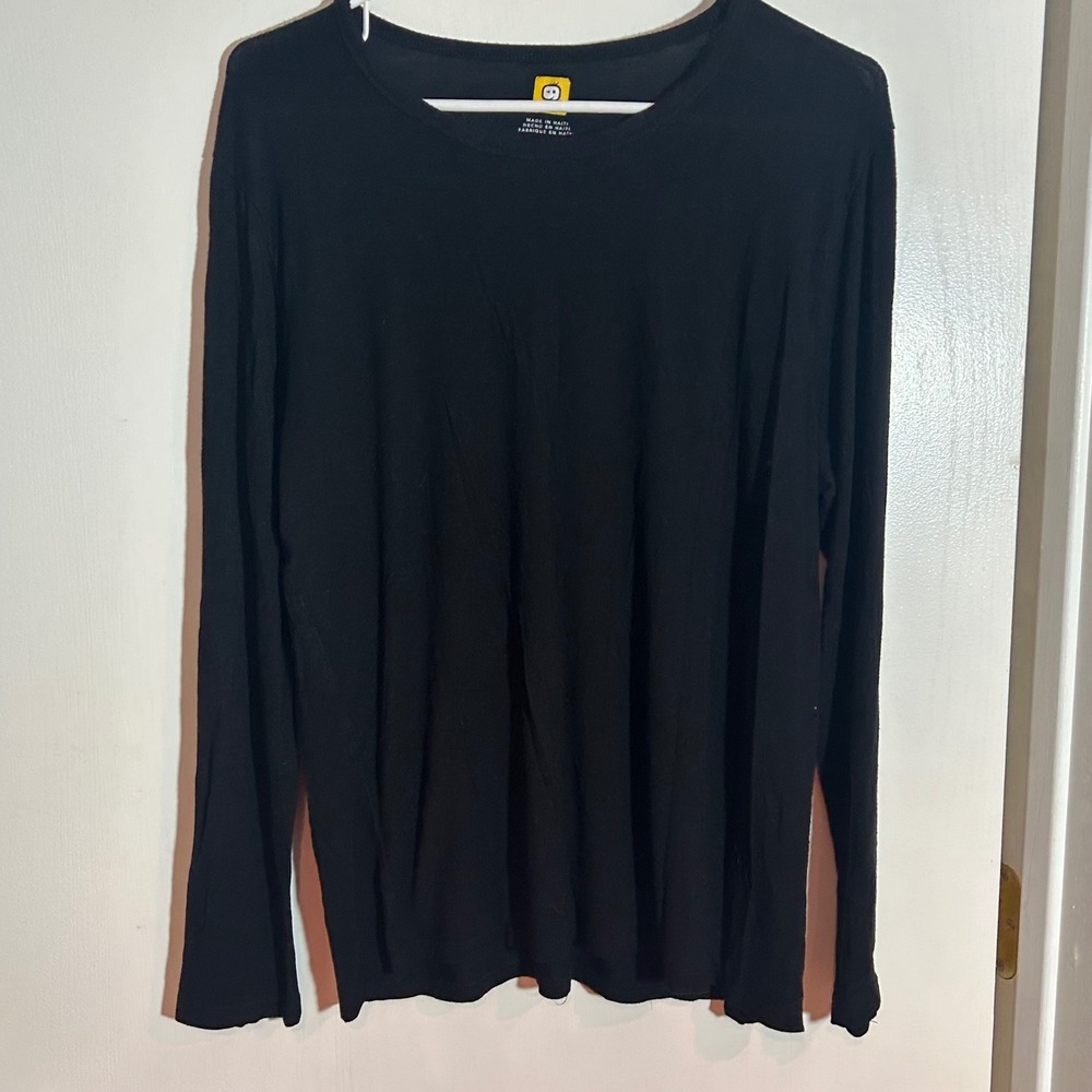 WonderWink Womens XL Black Long Sleeve Scrub Layering Top Modern